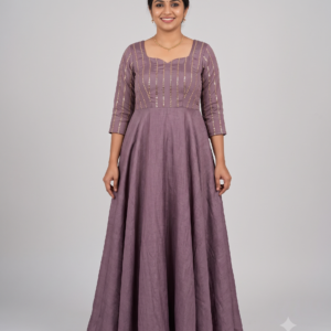 Crush Silk Long Gown Dress