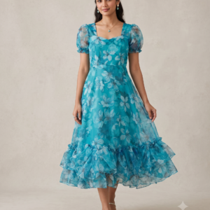Floral Printed Organza maxi